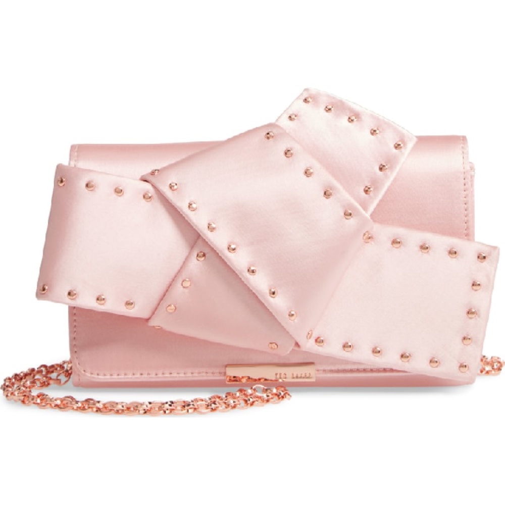 Ted Baker London Hallee Satin Bow Studded Clutch